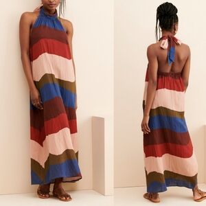 Anthropologie The Odells Delaney Halter Maxi Dress